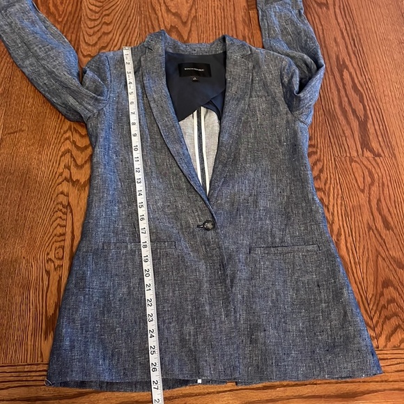Banana Republic prima cotton women’s Heather navy blue 1 button closure blazer 0 - Picture 12 of 14